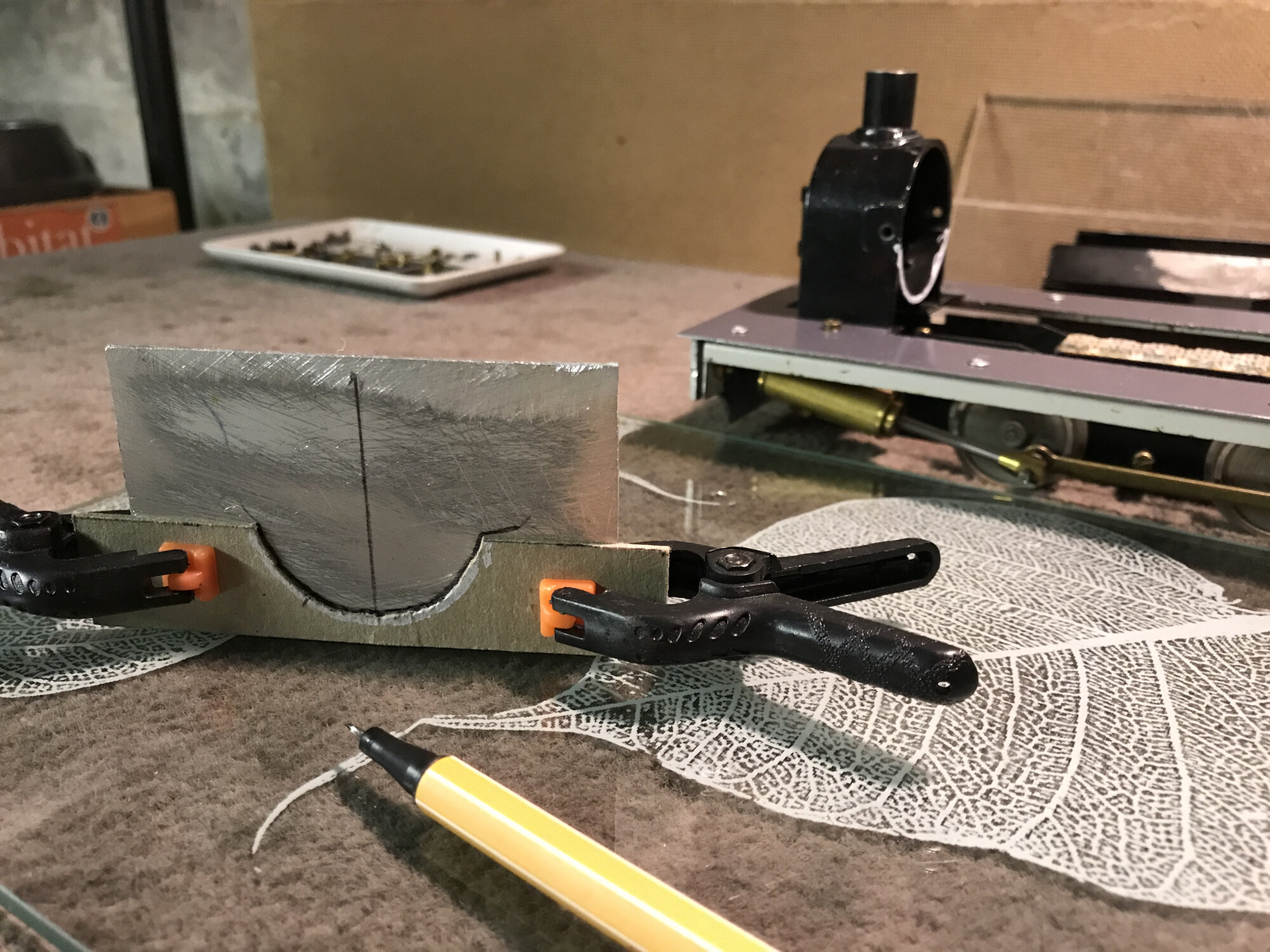Marking out the aluminium workpiece