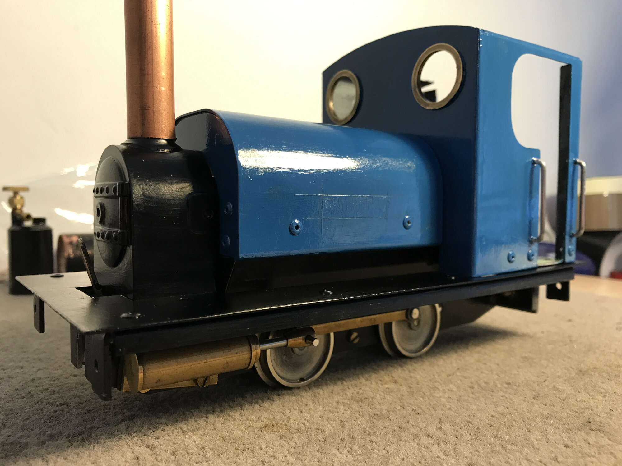 First coat of Capri Blue applied
