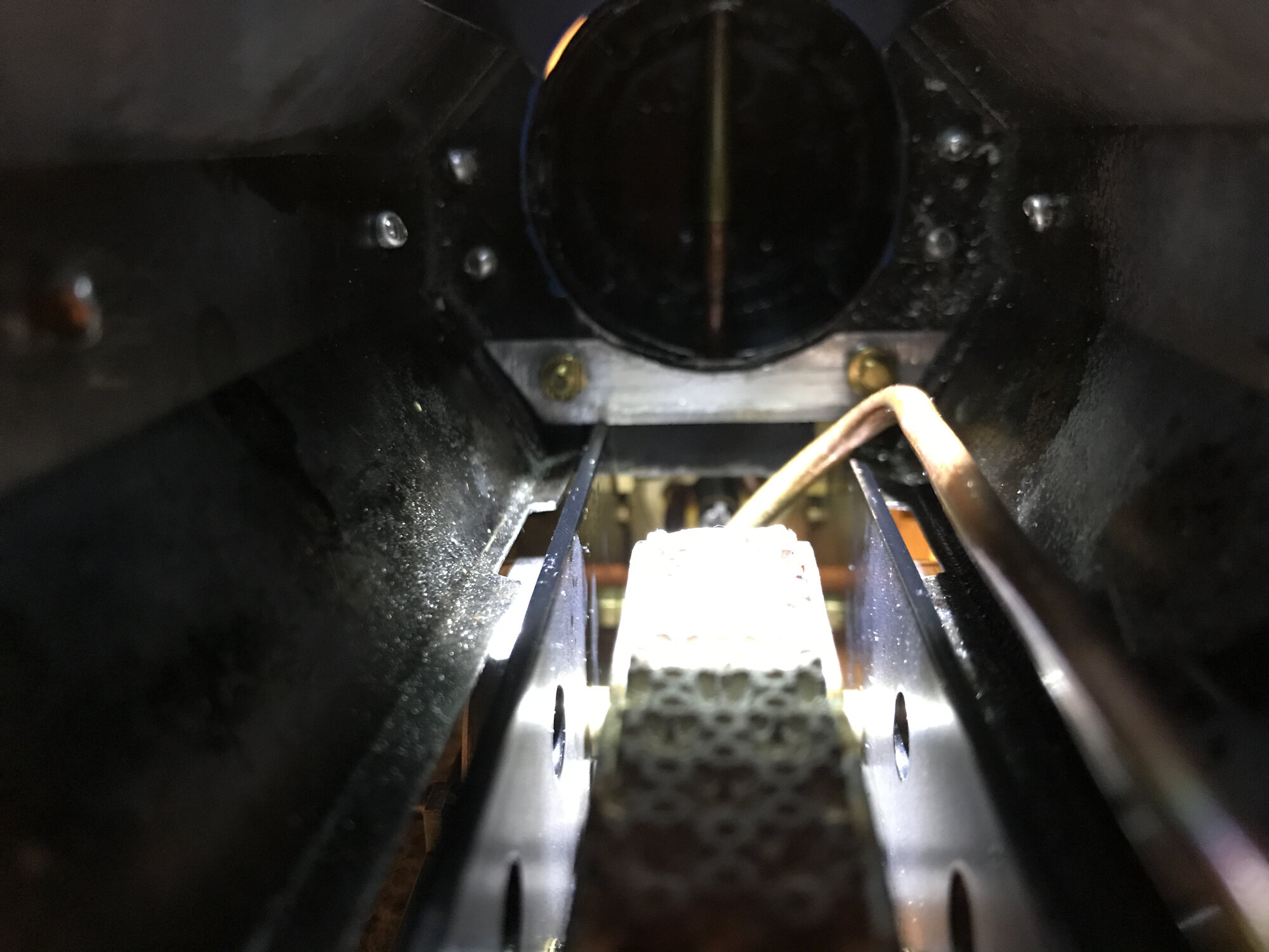 Routing the new steam pipe through firebox