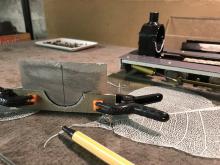 Marking out the aluminium workpiece